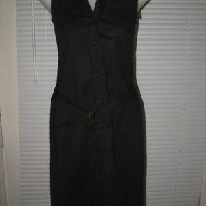 THEORY NWT SIZE 0 BUTTON FRONT STRETCH BLACK SUZAN DRESS